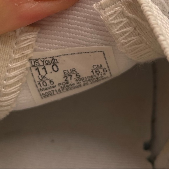 Vans Asher boys checkered  White Sneakers loafers size 11 - Picture 8 of 9